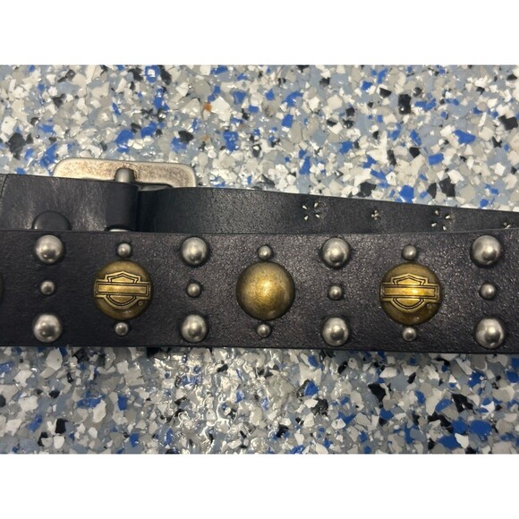 Women’s Harley-Davidson BLACK genuine leather belt model 97706-09VW Size Small main image 5